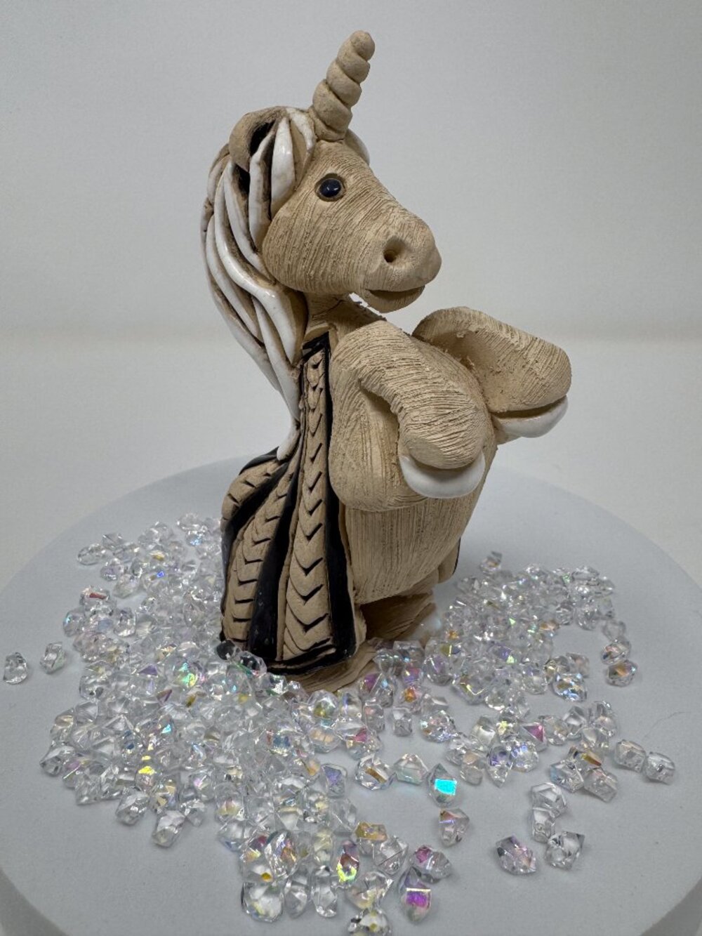 Handcrafted Artesania Rinconada Unicorn Figurine Uruguay Signed Clay Pottery